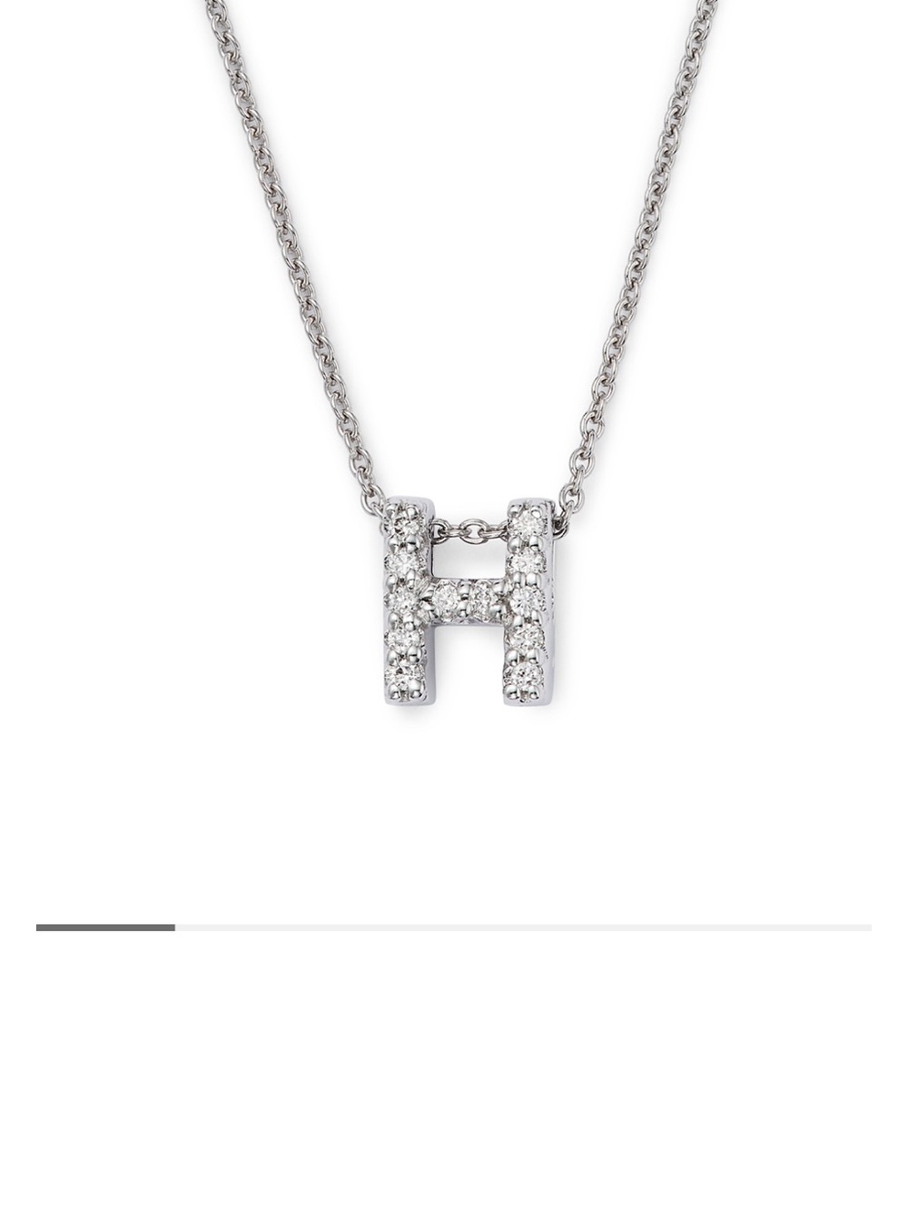 Roberto Coin 18K White Gold Initial Love Letter Necklace with Diamonds, 16"